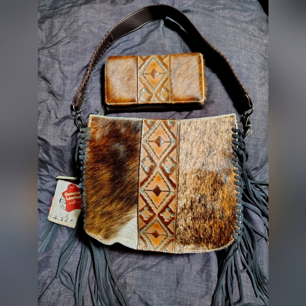 Trinity Ranch Genuine Leather Concealed Carry Bag & Wallet Set